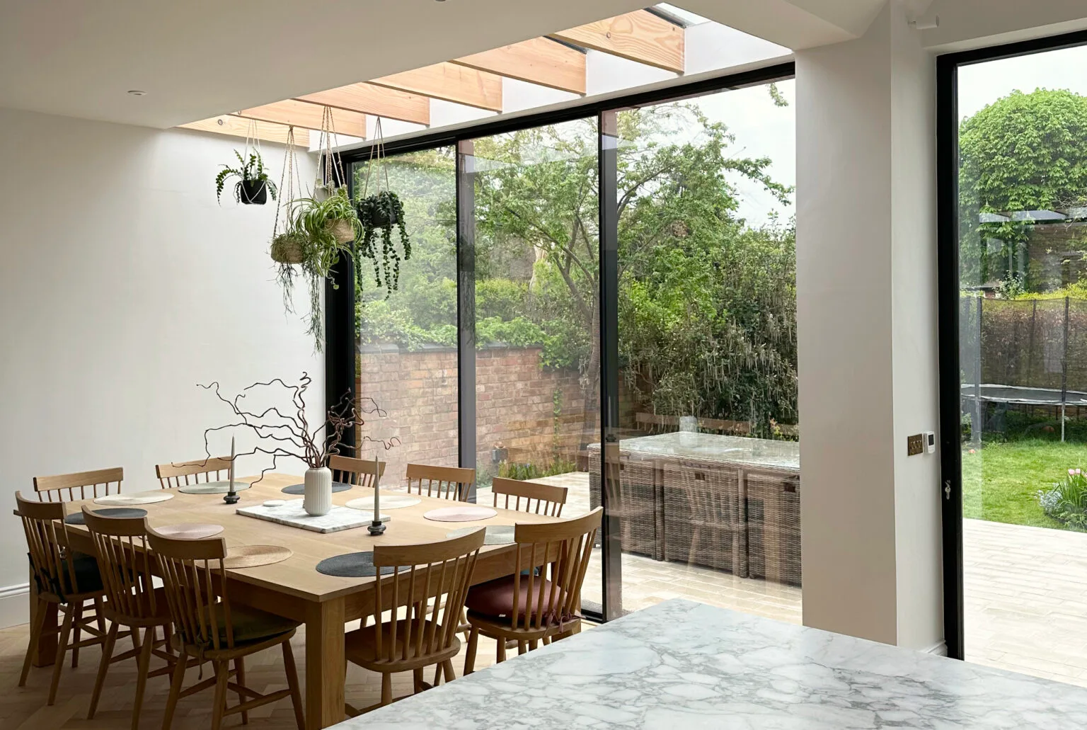 Timber Finned Rooflight to Kitchen Dining Extension in Harborne
